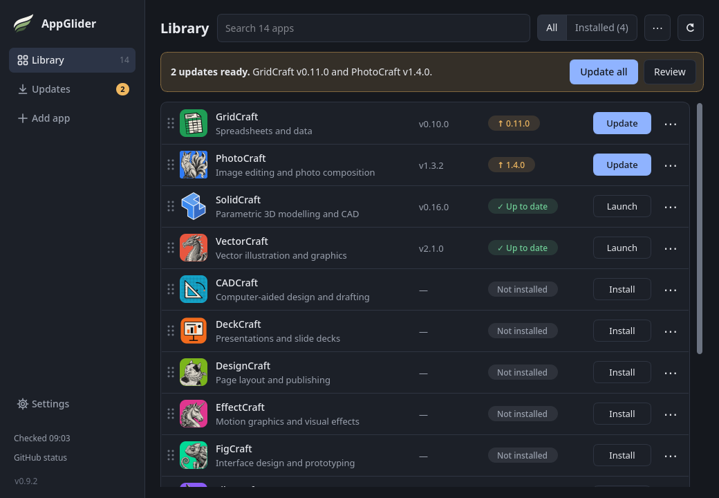 AppGlider UI